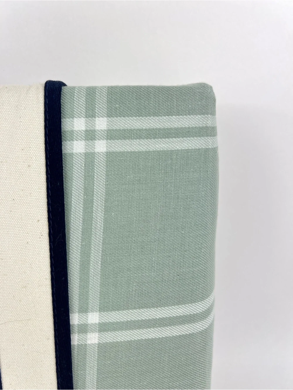 Brooks Brothers Queen Sheet Set Sage Green White Plaid 100% Cotton 4 Pc NEW